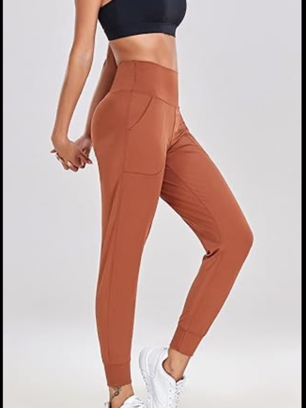 Oalka High Waist Joggers Orange Size Small Athletic yoga